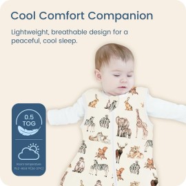 TOTBASIC Baby Sleep Sack 0-3-6 Months Light Wearable Blanket for Babies with 2-Way Zippers, 0.5 TOG Premium Soft Breathable Sleeping Bag for Baby Boys Girls 2-Pack