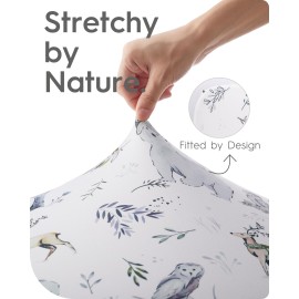 Bassinet Sheets for Baby Boy Girl, TotBasic Buttery Soft Universal Bassinet Fitted Sheet, Compatible with Halo, Mika Micky, Baby Delight, Dream On Me, Maxi COSI and More Bassinet Mattress(Woodland)