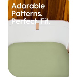 Pack and Play Mattress Sheets, TotBasic Premium Jersey Cotton Mini Crib Sheets Fitted, Ultra Soft Pack N Play Sheet for Girls Boys, Soft and Breathable Portable Crib Sheets for Pack and Play Mattress