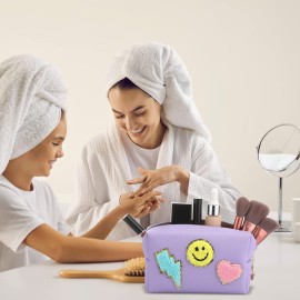 Chunful 9 Pieces Preppy Patch Makeup Bag Chenille Letters Cosmetic PU Leather Portable Waterproof Toiletry Travel Bag for Women End of the Year Teacher Gifts Bulk(Multicolor,Smile, Lightning, Heart) Chunful 9 Pieces Preppy Patch Makeup Bag Chenille Letters Cosmetic PU Leather Portable Waterproof Toiletry Travel Bag for Women End of the Year Teacher Gifts Bulk(Multicolor,Smile, Lightning, Heart)