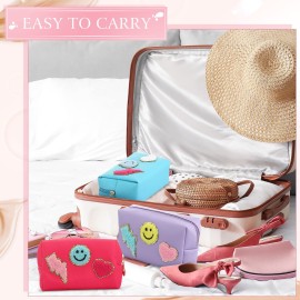 Chunful 9 Pieces Preppy Patch Makeup Bag Chenille Letters Cosmetic PU Leather Portable Waterproof Toiletry Travel Bag for Women End of the Year Teacher Gifts Bulk(Multicolor,Smile, Lightning, Heart) Chunful 9 Pieces Preppy Patch Makeup Bag Chenille Letters Cosmetic PU Leather Portable Waterproof Toiletry Travel Bag for Women End of the Year Teacher Gifts Bulk(Multicolor,Smile, Lightning, Heart)