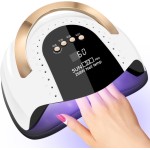 268W UV LED Nail Lamp, LKE Nail Dryer for Gel Polish, 4 Timers UV Nail Lamp Professional Nail Light, 57Pcs Lamp Beads and Automatic Sensor(White)