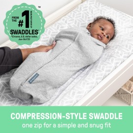 SwaddleMe by Ingenuity Compression Baby Swaddle Pod in Velboa, Two-Way Zipper for Easy Diaper Changes, Improves Sleep & Calms Startle Reflex, 0-2 Months, 1.0 TOG, 2-Pack - Clouds & Stars