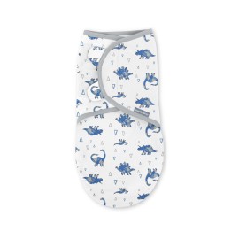 SwaddleMe by Ingenuity Original Swaddle, 100% Cotton, Improves Sleep & Calms Startle Reflex, 0-3 Months, 3-Pack - Dino Mite