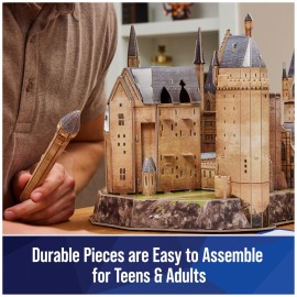4D Build, Harry Potter Deluxe Hogwarts Castle with Astronomy Tower & Great Hall Over 2ft. Wide Model Kit 384 Pcs | 3D Puzzles for Adults & Teens 12+