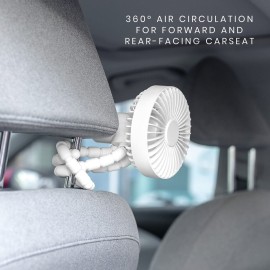 Lulyboo Rechargeable Stroller Fan, Flexible Tripod Clip-On for Baby Fan, Black