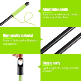 2 Pieces Golf Putting Aid With Pegs - Training String Guide for Alignment and Practice - Indoor Trainer Line, Green