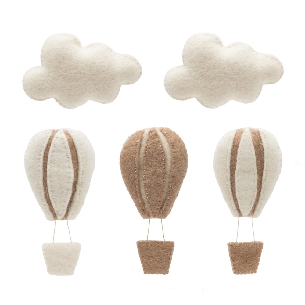 GLACIART ONE Hot Air Balloon & Cloud Decoration | Hanging Wall Decor, Bedroom Wall Banners, Room Accessories or Ceiling Mobile | Use for Garland or Crib | Great Gift Idea