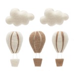 GLACIART ONE Hot Air Balloon & Cloud Decoration | Hanging Wall Decor, Bedroom Wall Banners, Room Accessories or Ceiling Mobile | Use for Garland or Crib | Great Gift Idea