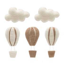 GLACIART ONE Hot Air Balloon & Cloud Decoration | Hanging Wall Decor, Bedroom Wall Banners, Room Accessories or Ceiling Mobile | Use for Garland or Crib | Great Gift Idea