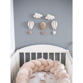 GLACIART ONE Hot Air Balloon & Cloud Decoration | Hanging Wall Decor, Bedroom Wall Banners, Room Accessories or Ceiling Mobile | Use for Garland or Crib | Great Gift Idea