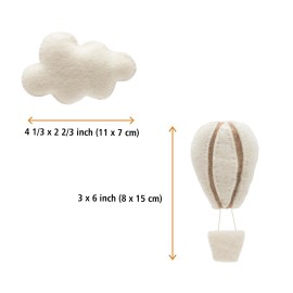 GLACIART ONE Hot Air Balloon & Cloud Decoration | Hanging Wall Decor, Bedroom Wall Banners, Room Accessories or Ceiling Mobile | Use for Garland or Crib | Great Gift Idea
