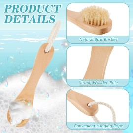 6 Pcs Natural Bristles Wooden Face Cleaning Brush Face Exfoliator Brush Dry Brush for Face Care Face Scrubber Exfoliator Wood Handle Facial Cleanser Face Exfoliator Tool to Unclog Pore
