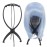 MISSUHUI Wig Stand Wig Holder, Portable Wig Head Stand, Collapsible Wig Holder for Multiple Wigs, Display Travel Wig Stand Tool (2Pcs Black)