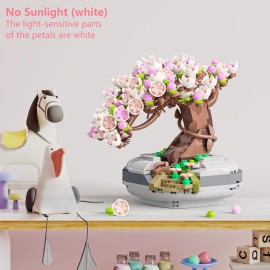 EasyAgo Mini Bricks Cherry Blossom Tree Building Set - Sakura Bonsai DIY Toy, Birthday Gift for Kids 6+ Years Old