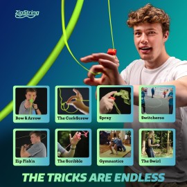 ZipString Original - As Seen on Shark Tank - Classic Rope Launcher Toy, Perfect for Kids & Adults - Fly a String Loop in The Air for Endless Tricks & Fun, Wonderment Awaits, Aesthetic Aqua