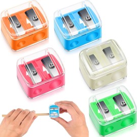 5 Pack Makeup Pencil Sharpener Plastic Lip Liner Pencil Eyeliner Sharpener Cosmetic Manual Tools for Eyeliner(Multi Colors)