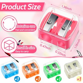 5 Pack Makeup Pencil Sharpener Plastic Lip Liner Pencil Eyeliner Sharpener Cosmetic Manual Tools for Eyeliner(Multi Colors)