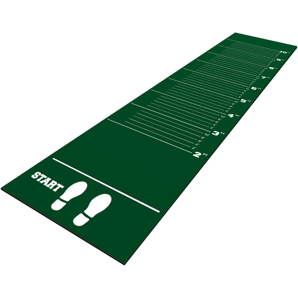Woanger 12 x 2.5 Ft Long Jump Mat Green Sports Broad Jump Measurement Mat Hash Marks Carpeted Non Slip for Gym School Home Flooring Exercise Workout Training