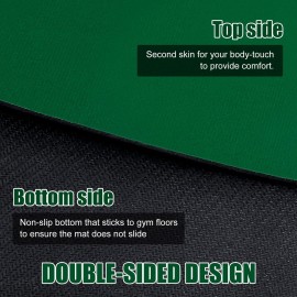 Woanger 12 x 2.5 Ft Long Jump Mat Green Sports Broad Jump Measurement Mat Hash Marks Carpeted Non Slip for Gym School Home Flooring Exercise Workout Training