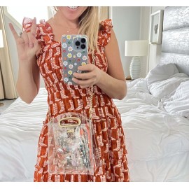 Packed Party Clear Stadium Crossbody Bag; Women Fashion Clear Purse or Handbag; Trendy Look for Ladies at Work, Travel, and Game Day