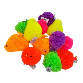 6 Pack - Neon Color Chick Puffers (3) Chicken Stress Relief Fun Soft Toys for Party Favors. Great for Soothing ADHD, Stress, Autism and More. (6)