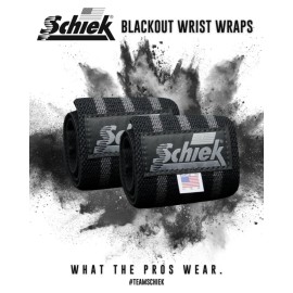 Schiek Sports Heavy Duty Wrist Wraps - Gym Workouts Wrist Support - Black Out Line Wrist Wraps