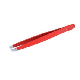 Zawa Care Tweezers for Women Stainless Steel Slant Precision Tweezer - Eyebrow Tweezers for Women and Men with Travel Case (Bold Red)