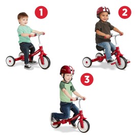Toddler Bike, Kids Bike, Tricycle Toddler Toys for Ages 2-4, Baby Toy, Radio Flyer Triple Play Trike, for Ages 1-3 Years, Red