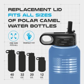 Polar Camel Lid Replacement 20 oz 32oz 40oz 12oz 1Pack - Water Bottle with Straw, Flip Top