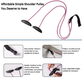 Shoulder Pulley Over The Door Physical Therapy System, Exercise Pulley, Alleviate Shoulder Pain and Facilitate Recovery from Surgery (Pink), FSA or HSA Eligible Shoulder Pulley Over The Door Physical Therapy System, Exercise Pulley, Alleviate Shoulder Pain and Facilitate Recovery from Surgery (Pink), FSA or HSA Eligible