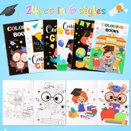 Dvbonike 24Pcs Kindergarten Graduation Coloring Books Congrats Grad DIY Color-in Pages with Animals Cartoon Characters Drawing Party Favors Gift Home School Classroom Artwork Supplies for Kids Age 4-8