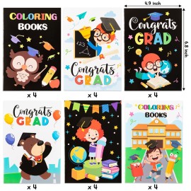 Dvbonike 24Pcs Kindergarten Graduation Coloring Books Congrats Grad DIY Color-in Pages with Animals Cartoon Characters Drawing Party Favors Gift Home School Classroom Artwork Supplies for Kids Age 4-8