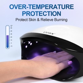 L\'UGX 56W UV LED Nail Lamp Nail Dryer for Gel Polish, UV Light Curing Lamp with 4 Timer, Perfect for Manicure and Pedicure