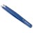 Natraco Slant Tweezers - Sharp Precision Stainless Steel - Professional Tweezers for Eyebrows & Facial Hair Removal (Blue Textured)