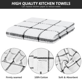 Nialnant 8 Pack Kitchen Dish Rags,100% Cotton Dish Cloths for Washing Dishes,Quick Drying Kitchen Towels,12x12 Inches,Black Plaid Nialnant 8 Pack Kitchen Dish Rags,100% Cotton Dish Cloths for Washing Dishes,Quick Drying Kitchen Towels,12x12 Inches,Black Plaid