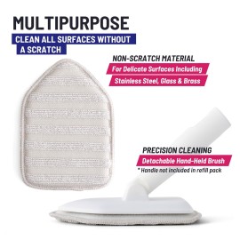 Moku Home Replacement Microfiber Pad for Extendable Tub Tile Shower Scrubber for Cleaning Non-Scratch (2X Microfiber Pads Gray)