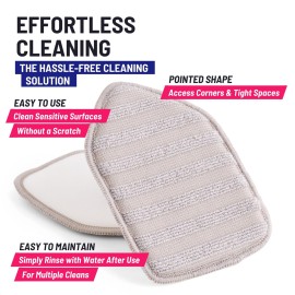 Moku Home Replacement Microfiber Pad for Extendable Tub Tile Shower Scrubber for Cleaning Non-Scratch (2X Microfiber Pads Gray)