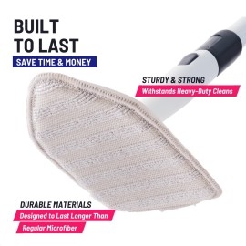 Moku Home Replacement Microfiber Pad for Extendable Tub Tile Shower Scrubber for Cleaning Non-Scratch (2X Microfiber Pads Gray)