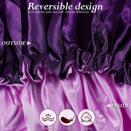 10 Pcs Satin Silk Bonnet for Sleeping Hair Bonnets for Women Curly Natural Hair Double Layer Reversible Adjustable Large Sleeping Caps with Drawstring for Protection, 10 Colors