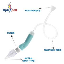 Nasal Aspirator for Baby and Syringes - Nasal Irrigator Bundle with 24 Disposable Tips and 4 Nasal Syringes for Babies | Manual Control & Portable Design (Starter Kit)