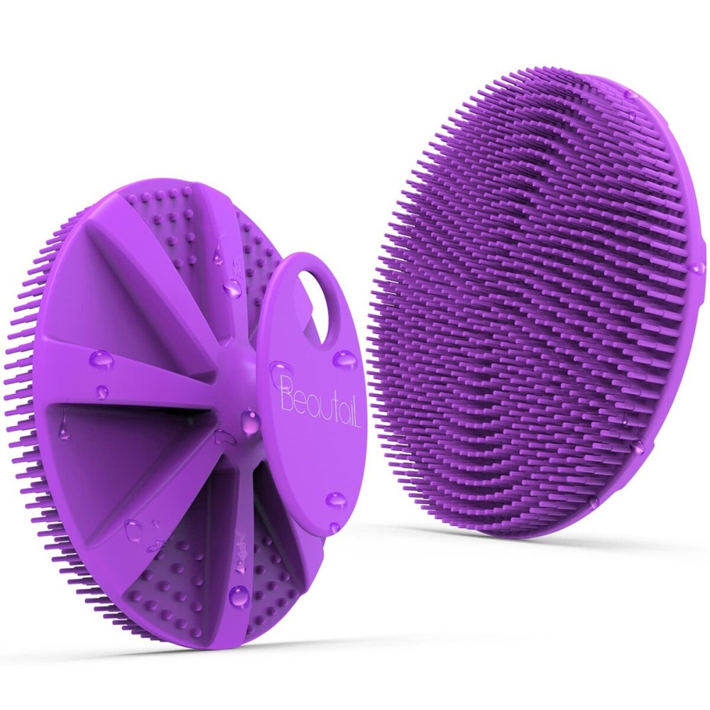Silicone Body Scrubber, BEAUTAIL Shower Bath Scrubber, More Hygienic Than Traditional Loofah, Lather Nicely, Long Lasting, Gentle Exfoliating Brush for Women Men Baby Sensitive Skin, 1 Pack, Purple Silicone Body Scrubber, BEAUTAIL Shower Bath Scrubber, More Hygienic Than Traditional Loofah, Lather Nicely, Long Lasting, Gentle Exfoliating Brush for Women Men Baby Sensitive Skin, 1 Pack, Purple