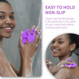 Silicone Body Scrubber, BEAUTAIL Shower Bath Scrubber, More Hygienic Than Traditional Loofah, Lather Nicely, Long Lasting, Gentle Exfoliating Brush for Women Men Baby Sensitive Skin, 1 Pack, Purple Silicone Body Scrubber, BEAUTAIL Shower Bath Scrubber, More Hygienic Than Traditional Loofah, Lather Nicely, Long Lasting, Gentle Exfoliating Brush for Women Men Baby Sensitive Skin, 1 Pack, Purple