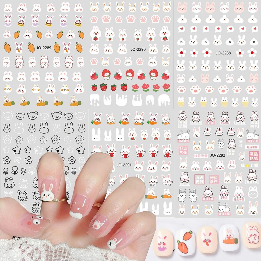 Easter Nail Art Stickers 3D Self-Adhesive Nail Decals Easter Rabbit Carrot Flower Design Nail Supplies Cute Easter Cartoon Nail Sticker for Women Girls Holidays Acrylic Nail DIY Decorations 6Sheets Easter Nail Art Stickers 3D Self-Adhesive Nail Decals Easter Rabbit Carrot Flower Design Nail Supplies Cute Easter Cartoon Nail Sticker for Women Girls Holidays Acrylic Nail DIY Decorations 6Sheets