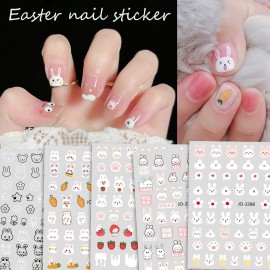 Easter Nail Art Stickers 3D Self-Adhesive Nail Decals Easter Rabbit Carrot Flower Design Nail Supplies Cute Easter Cartoon Nail Sticker for Women Girls Holidays Acrylic Nail DIY Decorations 6Sheets Easter Nail Art Stickers 3D Self-Adhesive Nail Decals Easter Rabbit Carrot Flower Design Nail Supplies Cute Easter Cartoon Nail Sticker for Women Girls Holidays Acrylic Nail DIY Decorations 6Sheets