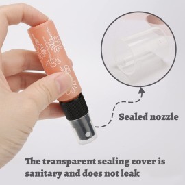 Newzoll 14 Pieces Empty Glass Spray Bottle, 10 ml/ 0.33 oz Fine Mist Sprayer Bottles Portable Refillable Perfume Container for Essential Oils, Travel (Orange)