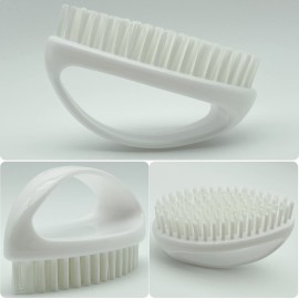 GKETN Hand and Nail Brush for Cleaning Fingernails Fingers Nylon Firm Stiff Bristles Heavy Duty Scrub Clean Brushes for Mechanics Gardeners, White, 1PC