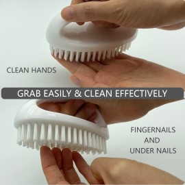 GKETN Hand and Nail Brush for Cleaning Fingernails Fingers Nylon Firm Stiff Bristles Heavy Duty Scrub Clean Brushes for Mechanics Gardeners, White, 1PC