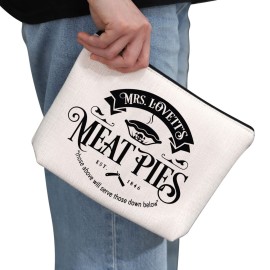 G2TUP Musical Inspired Gift Mrs. Lovett\'s Meat Pies Makeup Bag Musical Fan Cosmetic Bag Johnny Fan Gift Travel Bag (Mrs. Lovett\'s Meat Pies White Bag)