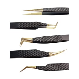 SZELES Diamond Grip Tweezers Lash Eyelash Extension Tweezers Isolation Volume Straight Tweezers Professional Artist Tech Work Kit make-up Nail Lash Tools (ES-05-B) SZELES Diamond Grip Tweezers Lash Eyelash Extension Tweezers Isolation Volume Straight Tweezers Professional Artist Tech Work Kit make-up Nail Lash Tools (ES-05-B)